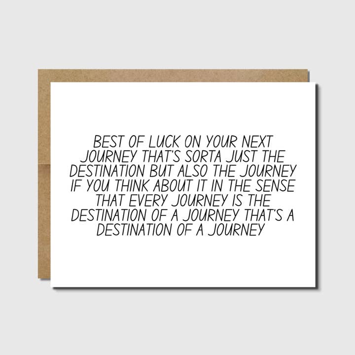 Good Luck Card | Journey That's Also A Destination for wholesale by Raisin Spirits