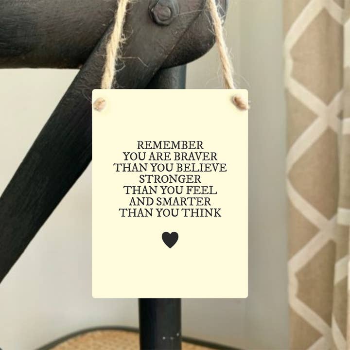 Stronger Than You Believe Mini Metal Sign for wholesale by Gainsborough Giftware x Portland Living