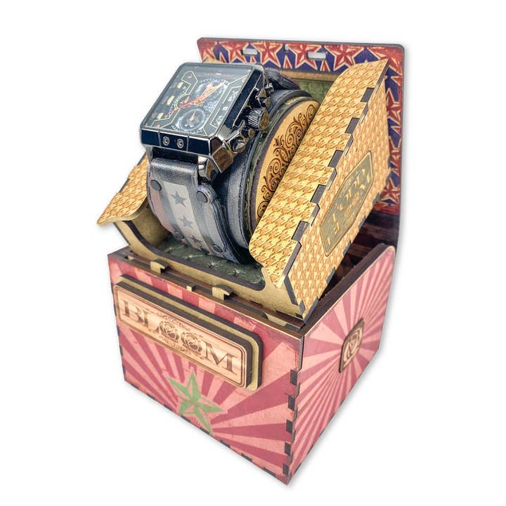 KNIEVAL XVIII-MENS HAND MADE-FULL GRAIN LEATHER-WATCH for wholesale by TODD BLOOM