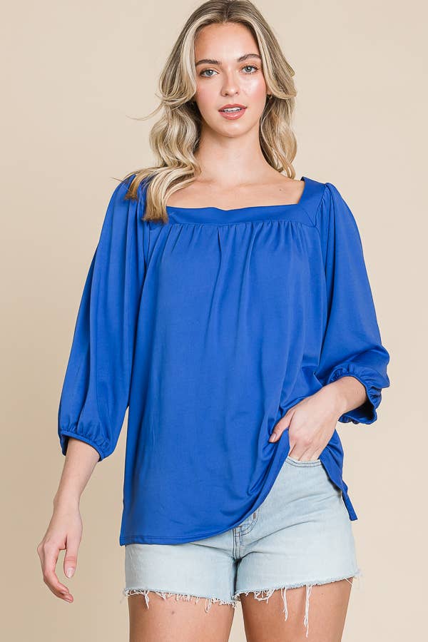 Culture Code - Wholesale Blouse - Women's - CJT1403Q - SQUARE NECK FLARE 3/4 SLEEVE TOP9