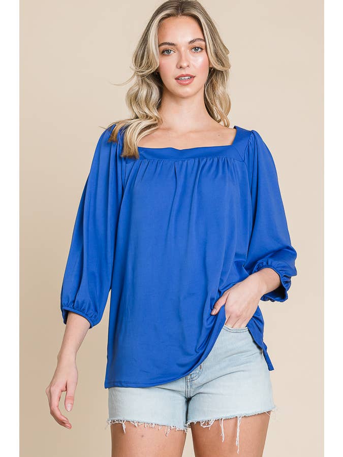 Culture Code - Wholesale Blouse - Women's - CJT1403Q - SQUARE NECK FLARE 3/4 SLEEVE TOP9