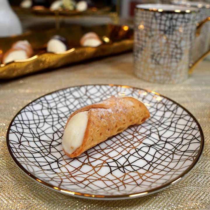 Mosaic Gold Plated Canape Plate 6 asst. for wholesale by Certified International