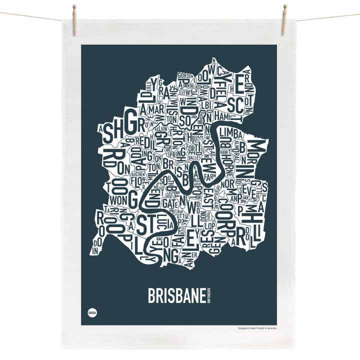 Burbia - Wholesale Tea towel - Brisbane Tea Towel