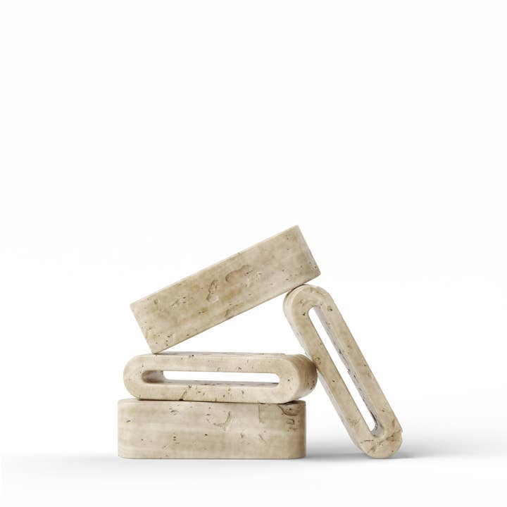 KÖPPEN - Wholesale Decorative Tabletop Object - Handcrafted Italian Travertine Stone Tongue Scraper Holder2