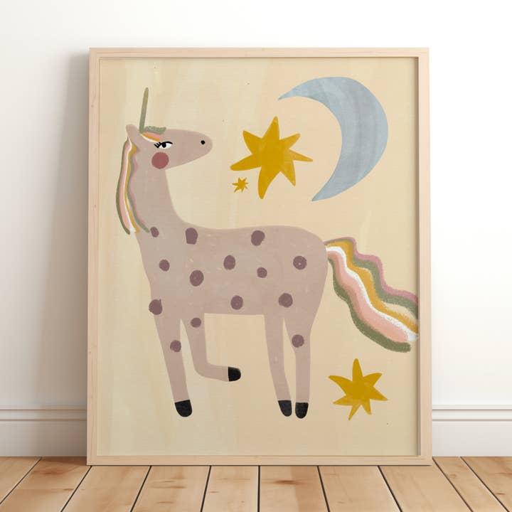 magical unicorn childrens wall art print - nursery decor for wholesale by Lara and Kin
