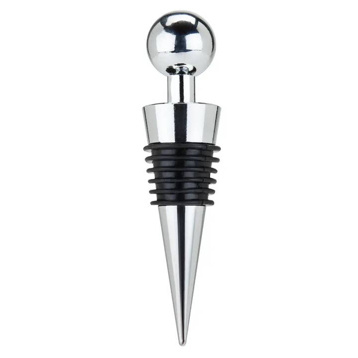 TRUE - Wholesale Wine Stopper - Sphere Chrome-Plated Zinc & Rubber Wine Bottle Stopper