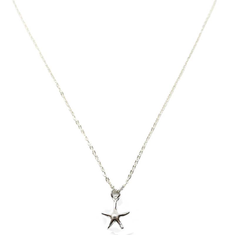 Ethike.eu – Conjunto de joias por atacado – Conjunto de colar e brincos em prata com design de estrela do mar3