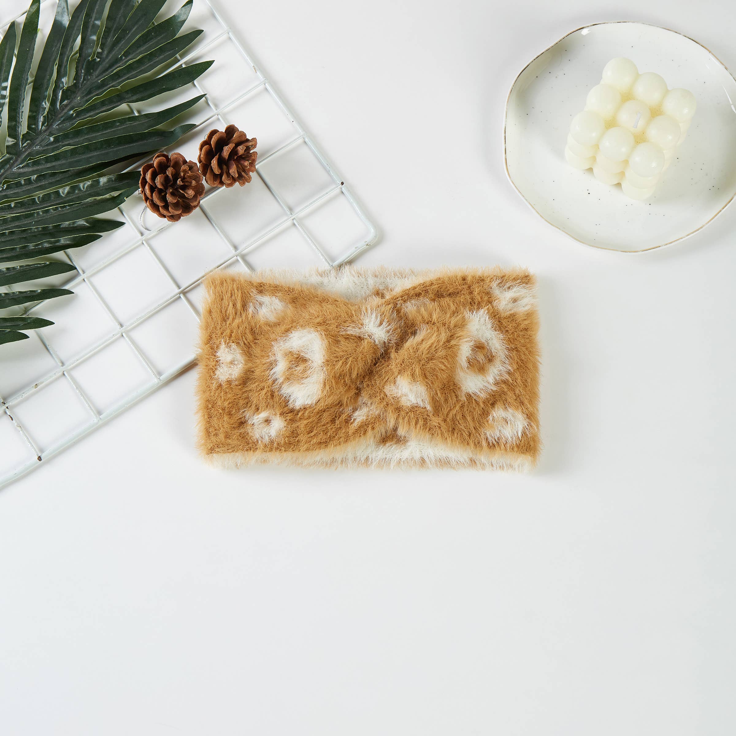 JOIA ACCESSORIES – Bandana - Mulher por atacado – BANDA DE CABEÇA DE CHENILLE COM PADRÃO DE MINI FLORES, CHB 4014