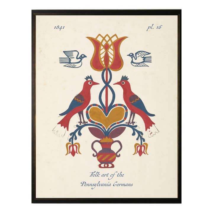 Vintage Pennsylvania German folk painting F for wholesale by Antique Curiosities Inc