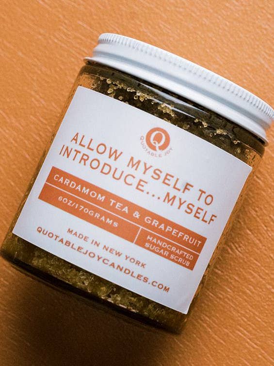 Permettez-moi de vous présenter... Exfoliant au sucre Myself (thé à la cardamome et pamplemousse) pour la vente par Quotable Joy Candles