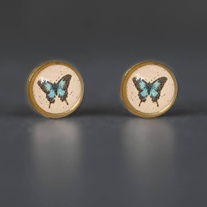 KBD Studio - Wholesale Stud/Post Earrings - Tiny Picture Studs (Butterfly Nouveau)