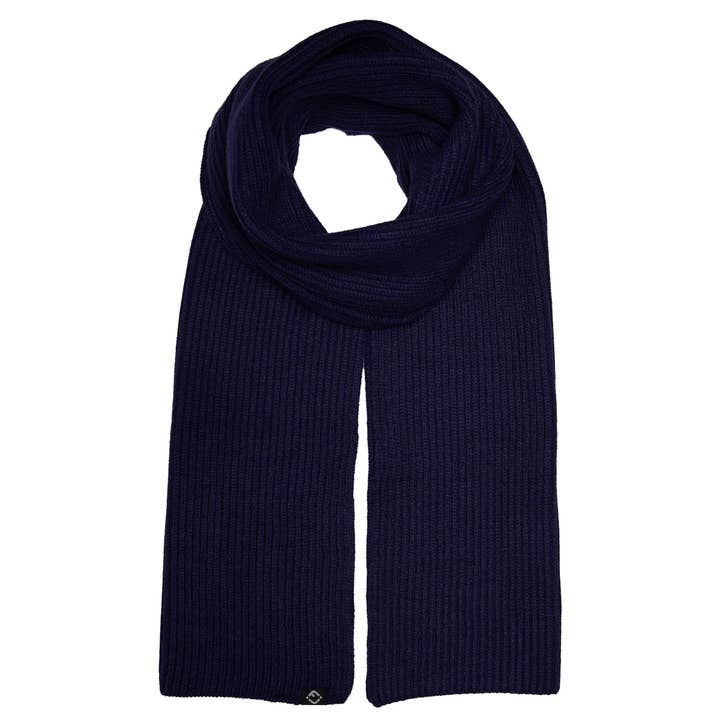 Funky Junque - Wholesale Scarf - Men's - Ribbed Knit Scarf - Navy Blue