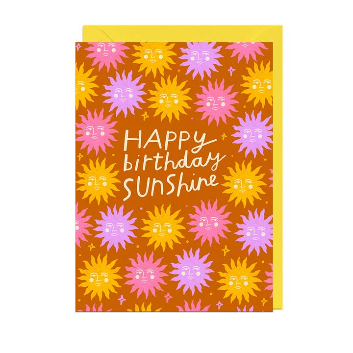 HAPPY BIRTHDAY SUNSHINE YELLOW ENVELOPE Card for wholesale by Jolly Awesome