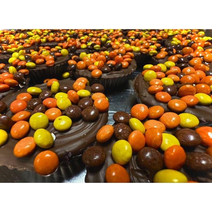 O'Shea's Candies Sweet Shop - Wholesale Chocolate Covered Sweets - Jumbo Milk Chocolate “Reese Pieces” Peanut Butter Cups w/Bow