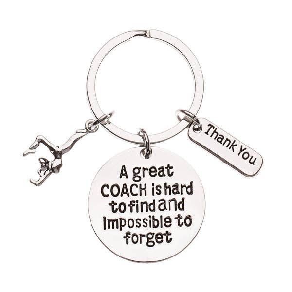 Gymnastics Great Coach is Hard to Find But Impossible to Forget Keychain for wholesale by Sportybella