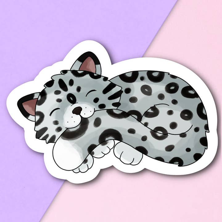 Snow Leopard | Gestanzt | Schreibwaren | Geschenk | Große Katze | Süß für den Großhandel von FuzziesArtDesigns