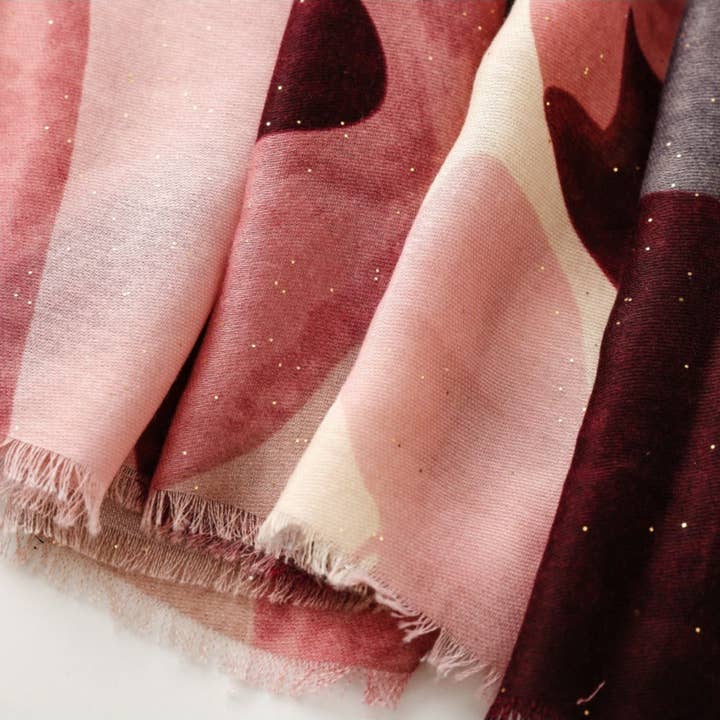 Funkyrel® Atzbranding Limited - Wholesale Scarf - Women's - Scarvii - Abstract Art Scarf with Gold Foil & Glitter14