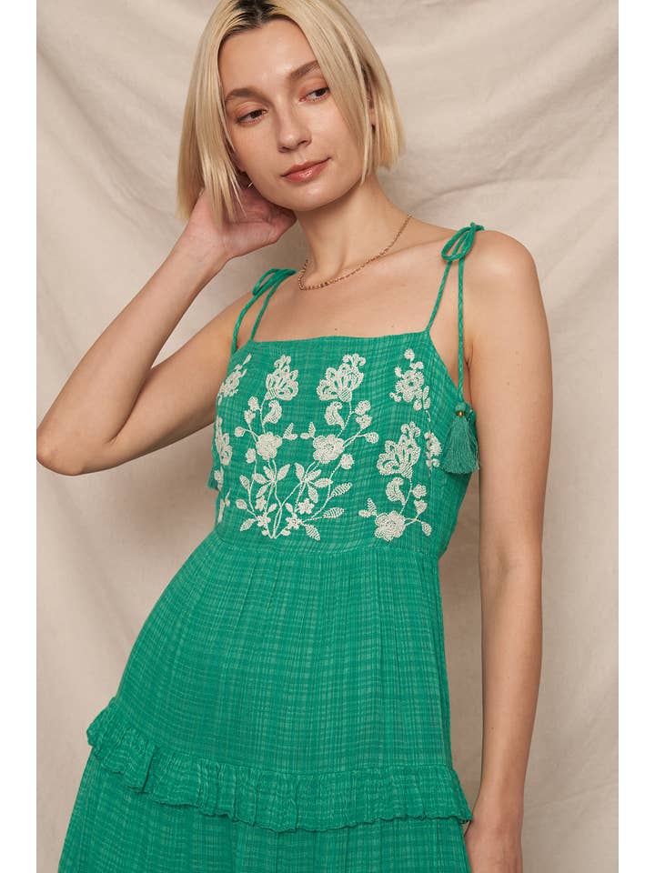 En Crème - Wholesale Dress - Women's - Tie Shoulder Embroidered Dress 14