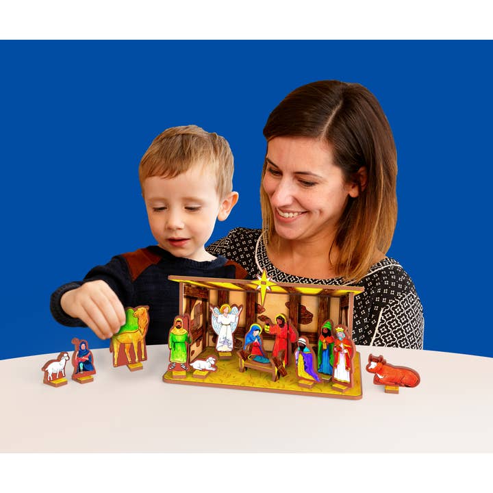 Storytime Toys - Wholesale Toy Set - Kids - Away in a Manger Children's Nativity Book and Playset