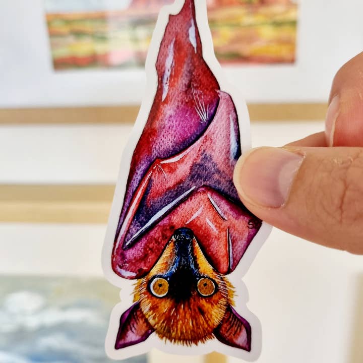 Vinyl Stickers - Fruit Bat Sticker for wholesale by Bosa Art Co