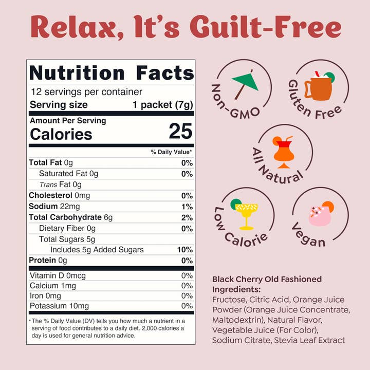 Craftmix - Wholesale Cocktail Mix/Syrup - Black Cherry Old Fashioned Cocktail Mixer - 24ct Caddy1