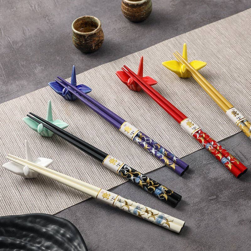 Gohobi （We cover U.S. import duties） - Wholesale Chopsticks - Gohobi A Set of 5 Pairs of Swan Wooden Chopsticks and Rests13