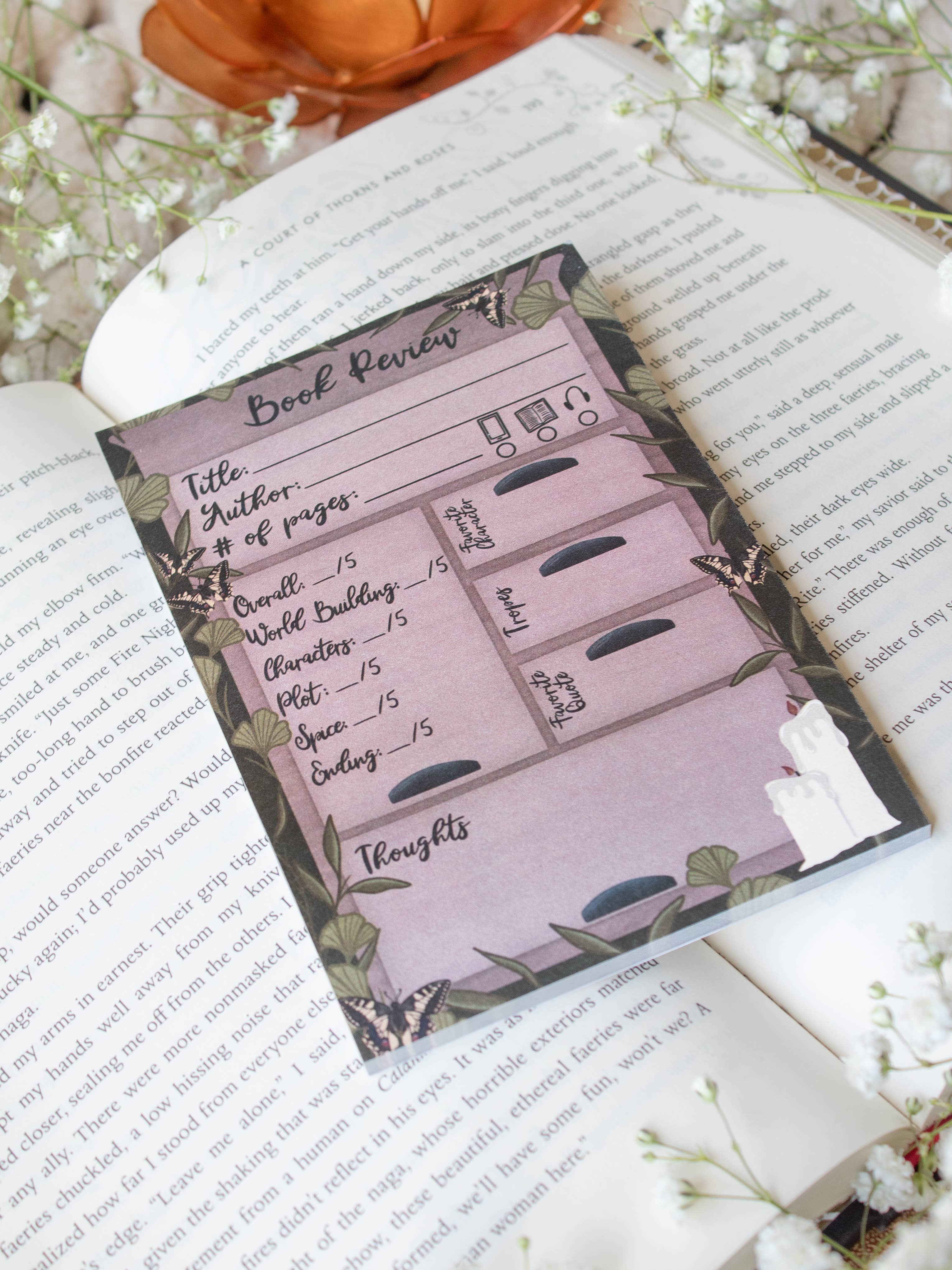 Meaggie Moos - Wholesale Sticky Notes - 4x6 Book Review Post-it Notepad | Apothecary3