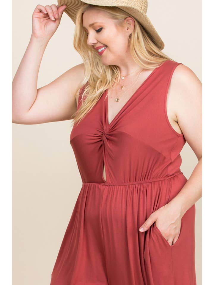 Emerald Collection - Wholesale Jumpsuit - Women's - ETR-7677-PL Plus Size Jersey Midi Jumpsuit2