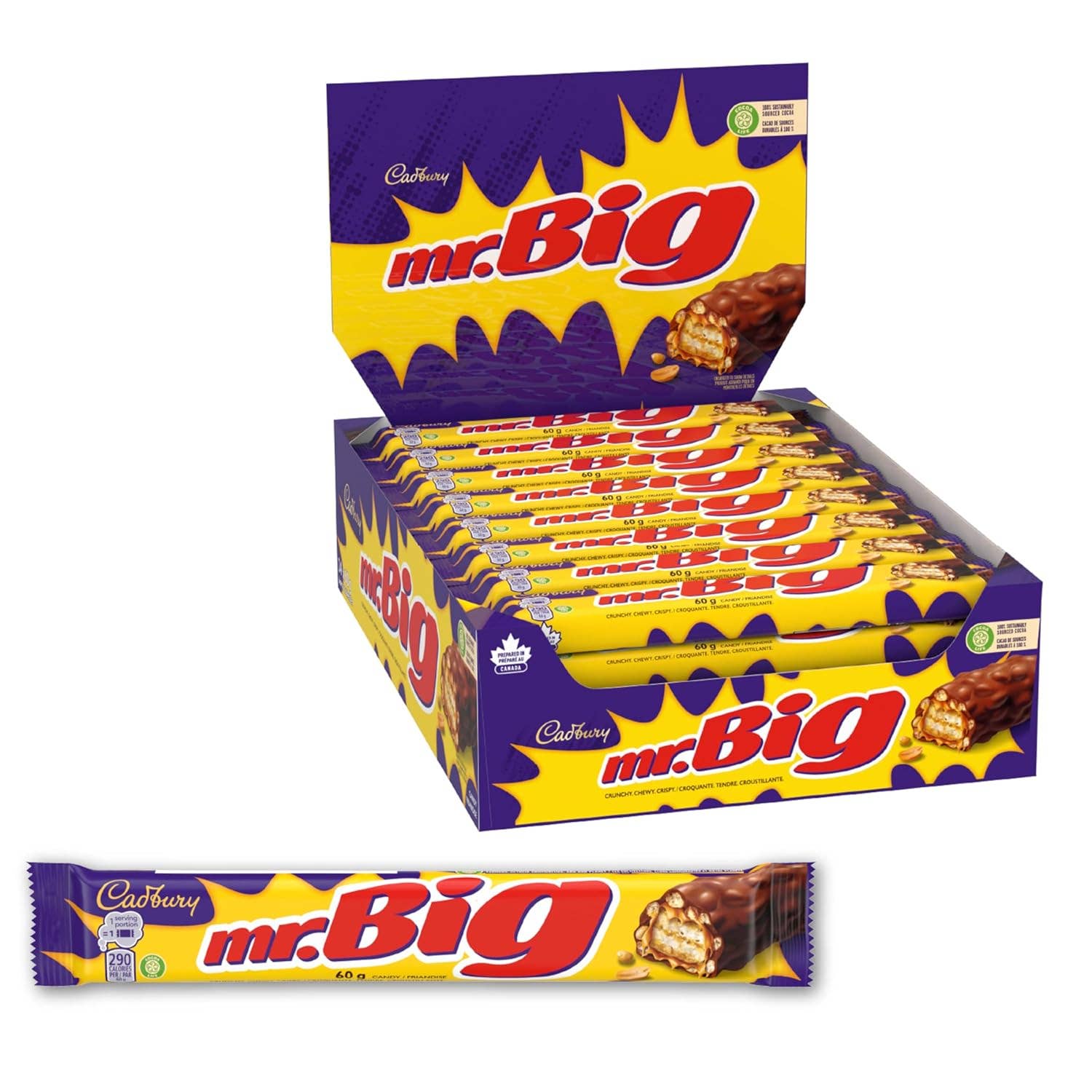 Echo Sales America - Wholesale Chocolate Bar - Cadbury Mr. Big, Original 50 g, case 24ct1