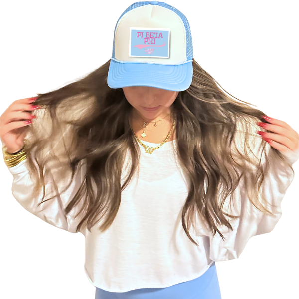 Sarahndipity Shop - Wholesale Trucker Hat - Women's - Sorority Trucker Hat w/ Patch - Collegiate Design15