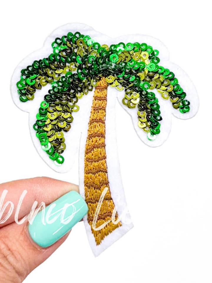 Palm Tree Summer Sequin Patch for wholesale by ABLNco