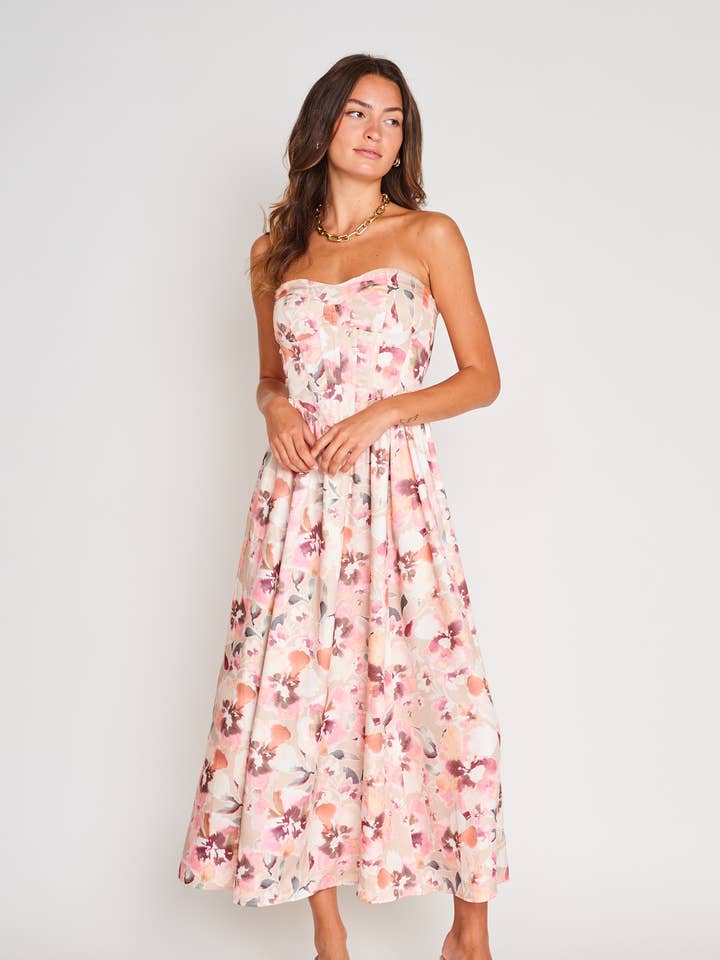 PINK FLORAL CLARE DRESS for wholesale on Faire3