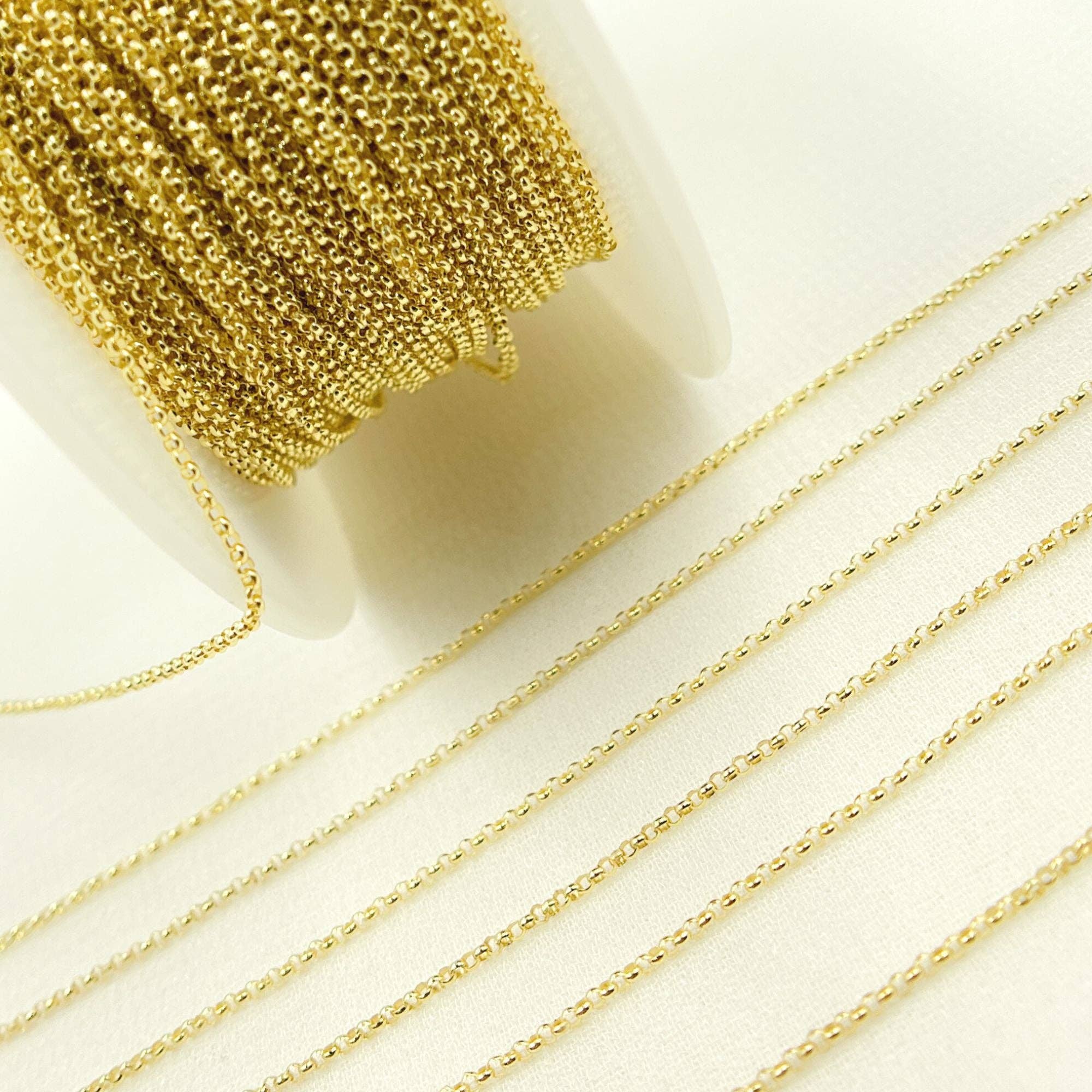 Tresor Jewelry Inc. - Wholesale Link & Chain Necklace - 030BETLGbyFt. 14K Solid Yellow Gold Rolo Link Chain1