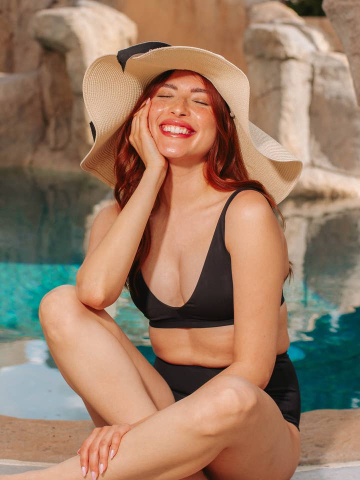 Black Classic Triangle Bra Bikini Swimsuit Top for wholesale by POST SWIM