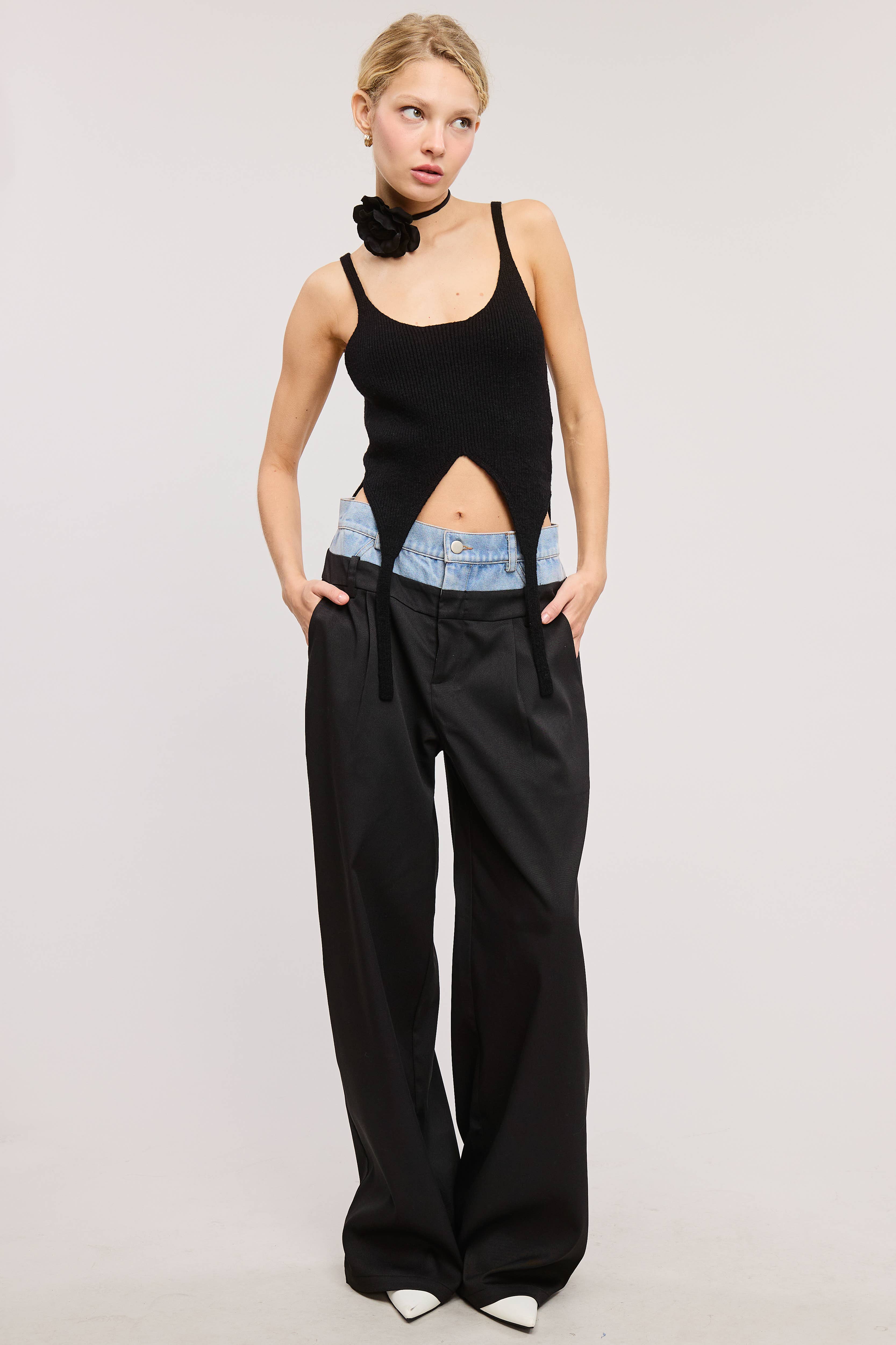 Mimosa - Vente Pantalon – femme - Pantalon large à taille contrastée en denim11