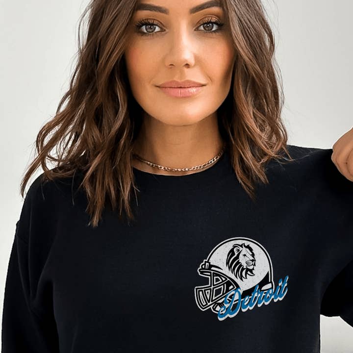 Hello Team Spirit - Wholesale Graphic Sweatshirt - Women's - Detroit Football Team Sweatshirt9