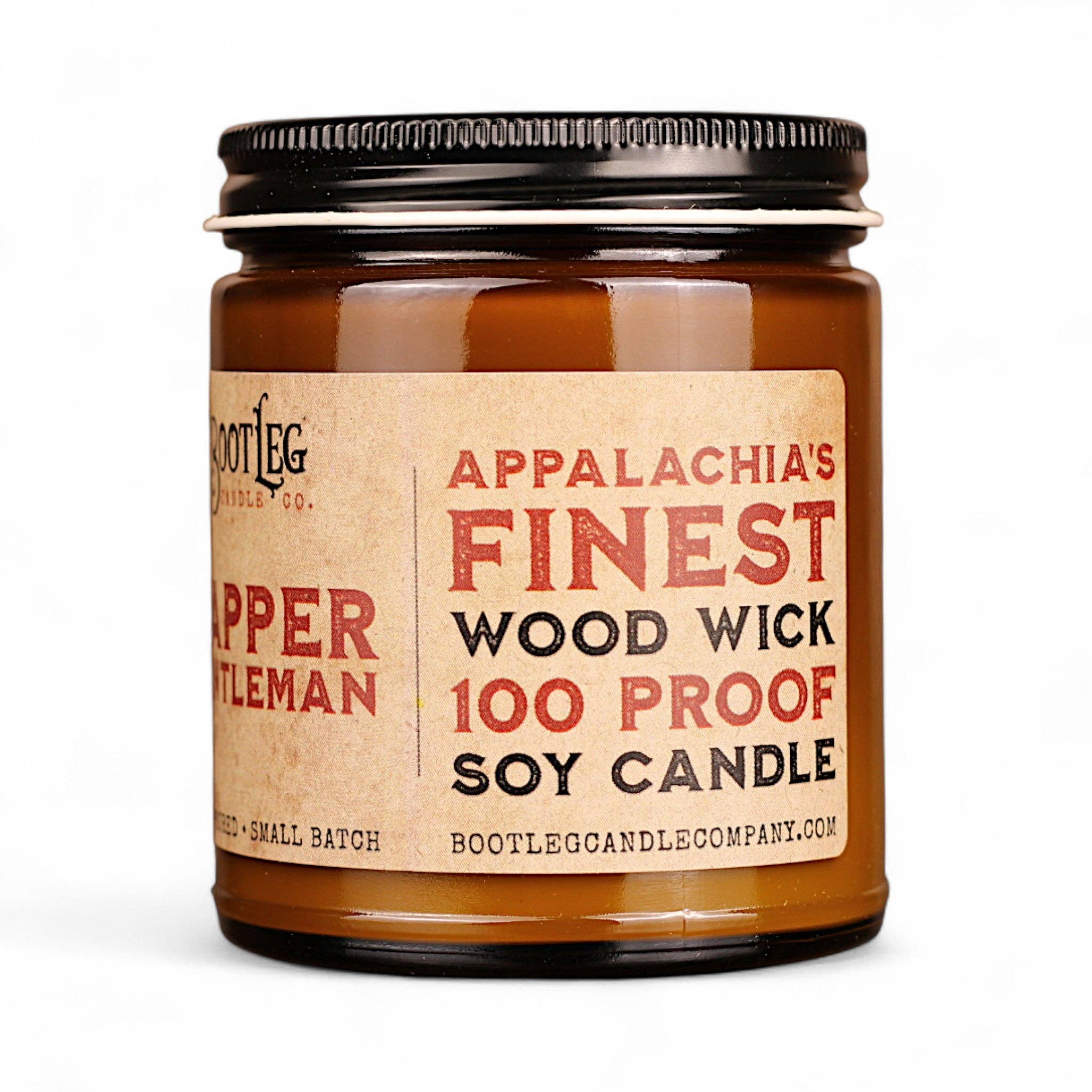 Bootleg Candle Company - Wholesale Jar/Filled Candle - Dapper Gentleman - 8oz Soy Wax, Wood Wick Candle1