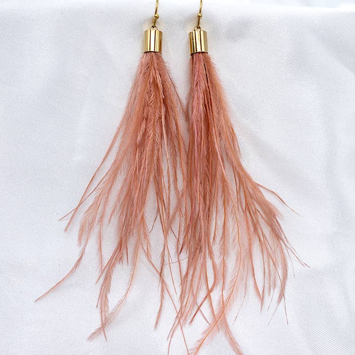 UBNY Collection - Wholesale Tassel Earrings - Feather Earrings• Bohemian feather earrings• Ostrich Feather6