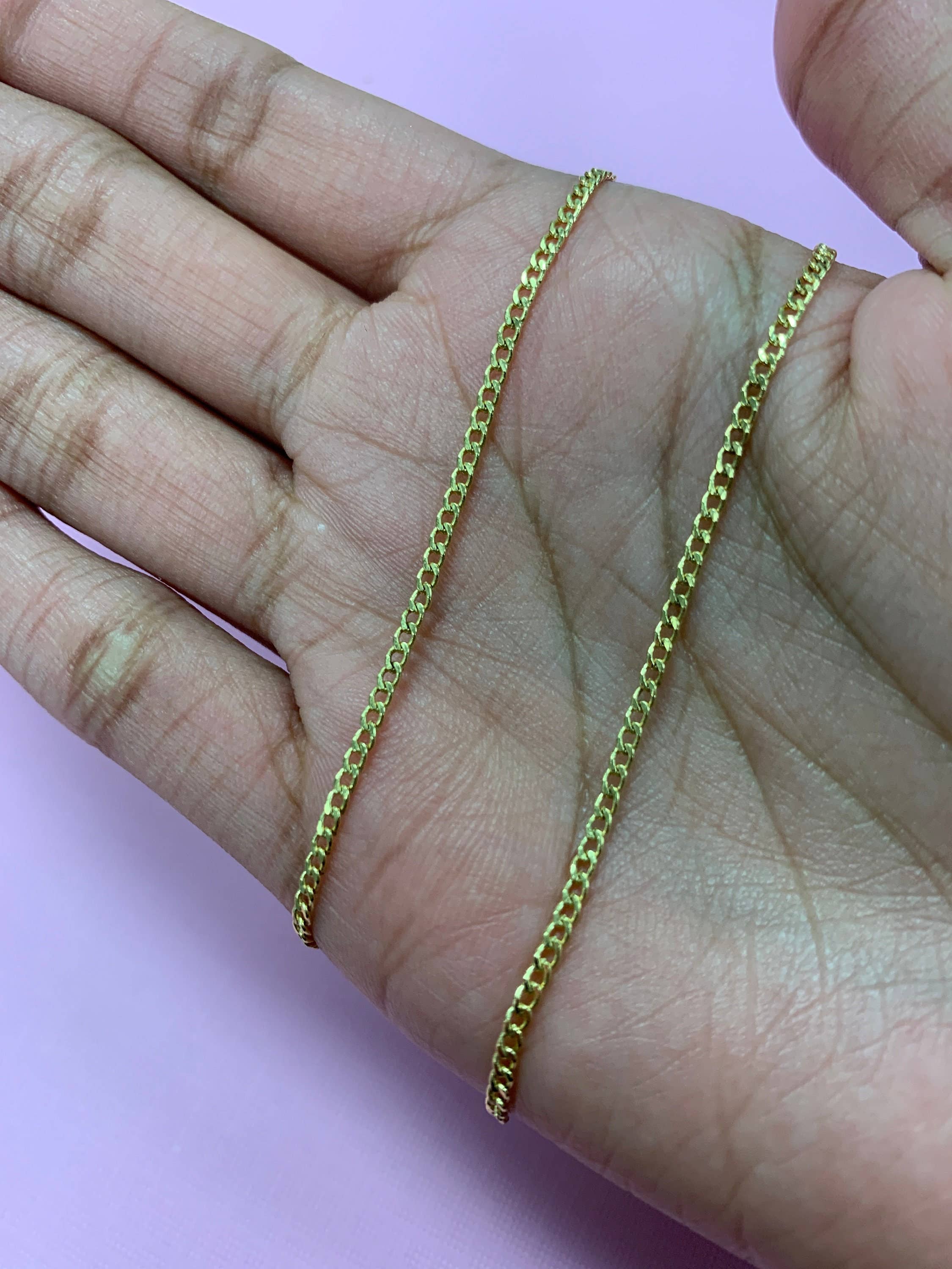 The Bead Bazaar - Wholesale Link & chain necklace - Wholesale Gold Filled Chain By The Foot, 18KT Gold Filled Curb Chain, Bulk Curb Chains, Gold Filled Flat Chain, Wholesale Chain To Make Necklace7