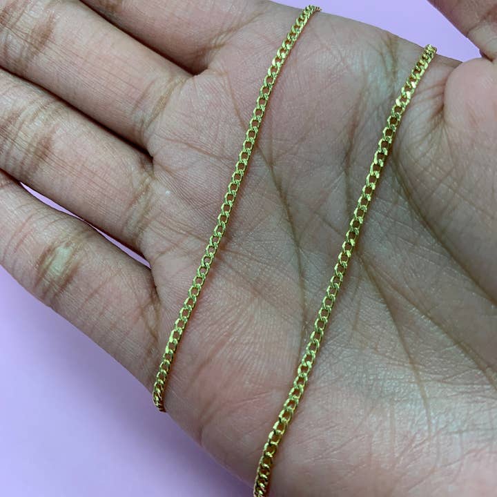 The Bead Bazaar - Wholesale Link & chain necklace - Wholesale Gold Filled Chain By The Foot, 18KT Gold Filled Curb Chain, Bulk Curb Chains, Gold Filled Flat Chain, Wholesale Chain To Make Necklace7