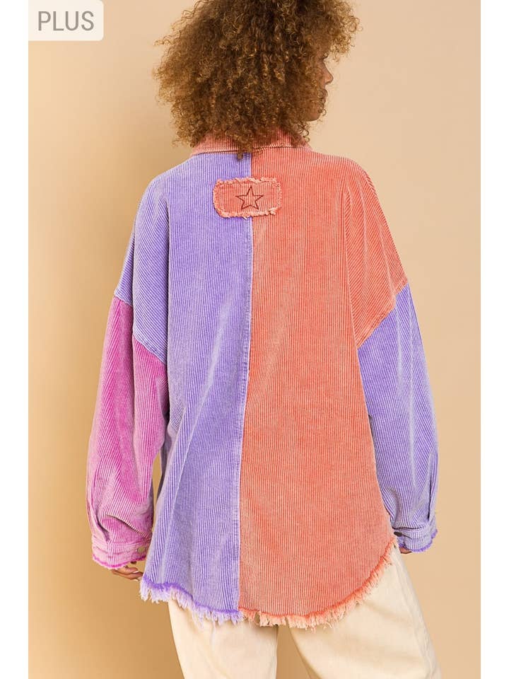 Pol Clothing - Wholesale Shirt Jacket/Shacket - Women's - SMJ183 PLUS Corduroy jacket SALE