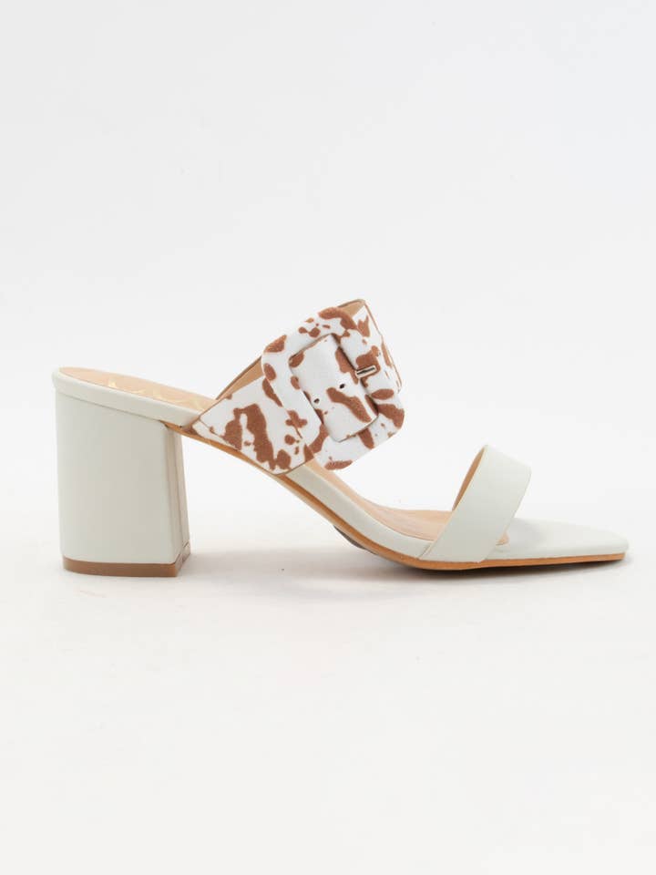 OFF WHITE SALLY DOUBLE STRAP SLIP-ON STYLE BLOCK HEEL SANDAL for wholesale on Faire4
