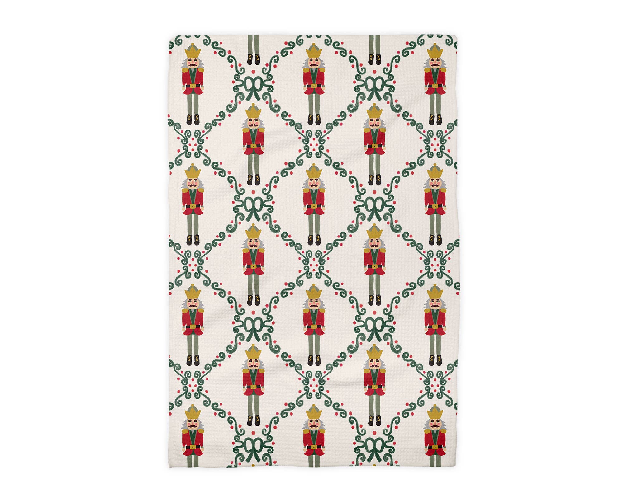 Canary Road - Wholesale Tea Towel - Nutcracker Red Bow Holiday Christmas Kitchen Towel Waffle1