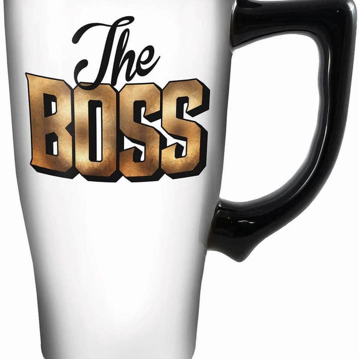 The Boss Travel Mug for wholesale by Spoontiques, Inc