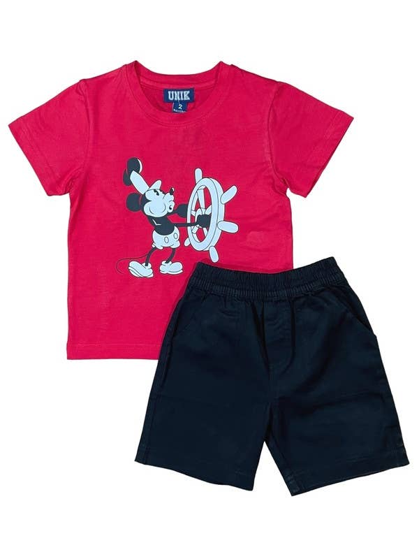 Unik - Wholesale Top & Short Set - Kids - Boys Mouse Short Set 2 piece cartoon anime 12M-24M3