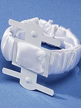 Satinarmband med Kaber-klämma, vit för wholesale av Tremont Floral Supplies