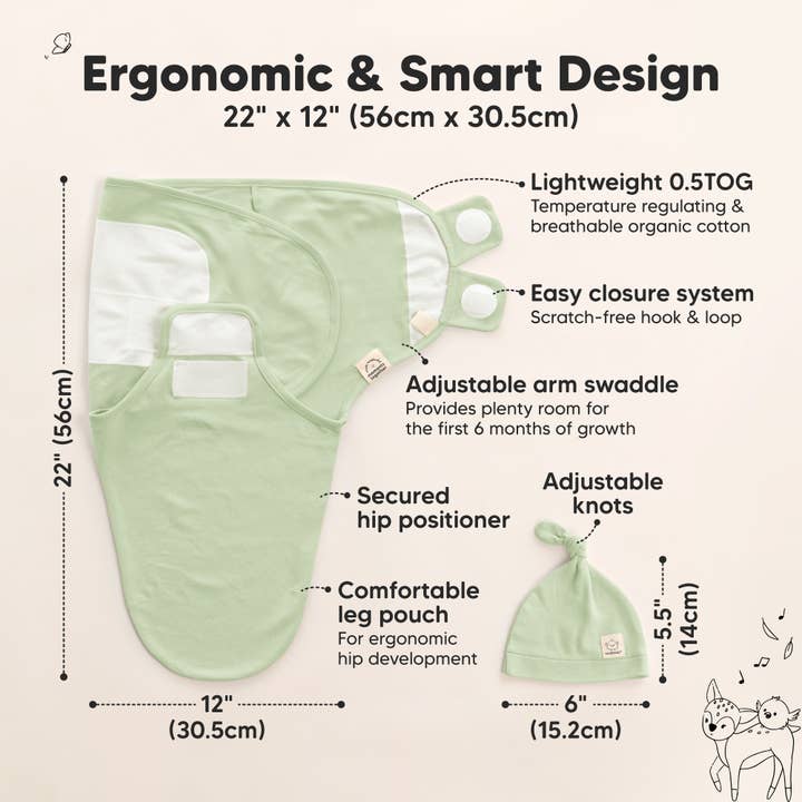 Fleur 3-Pack Soothe Baby Swaddles 0-3 Months with Knot Hat for wholesale on Faire1