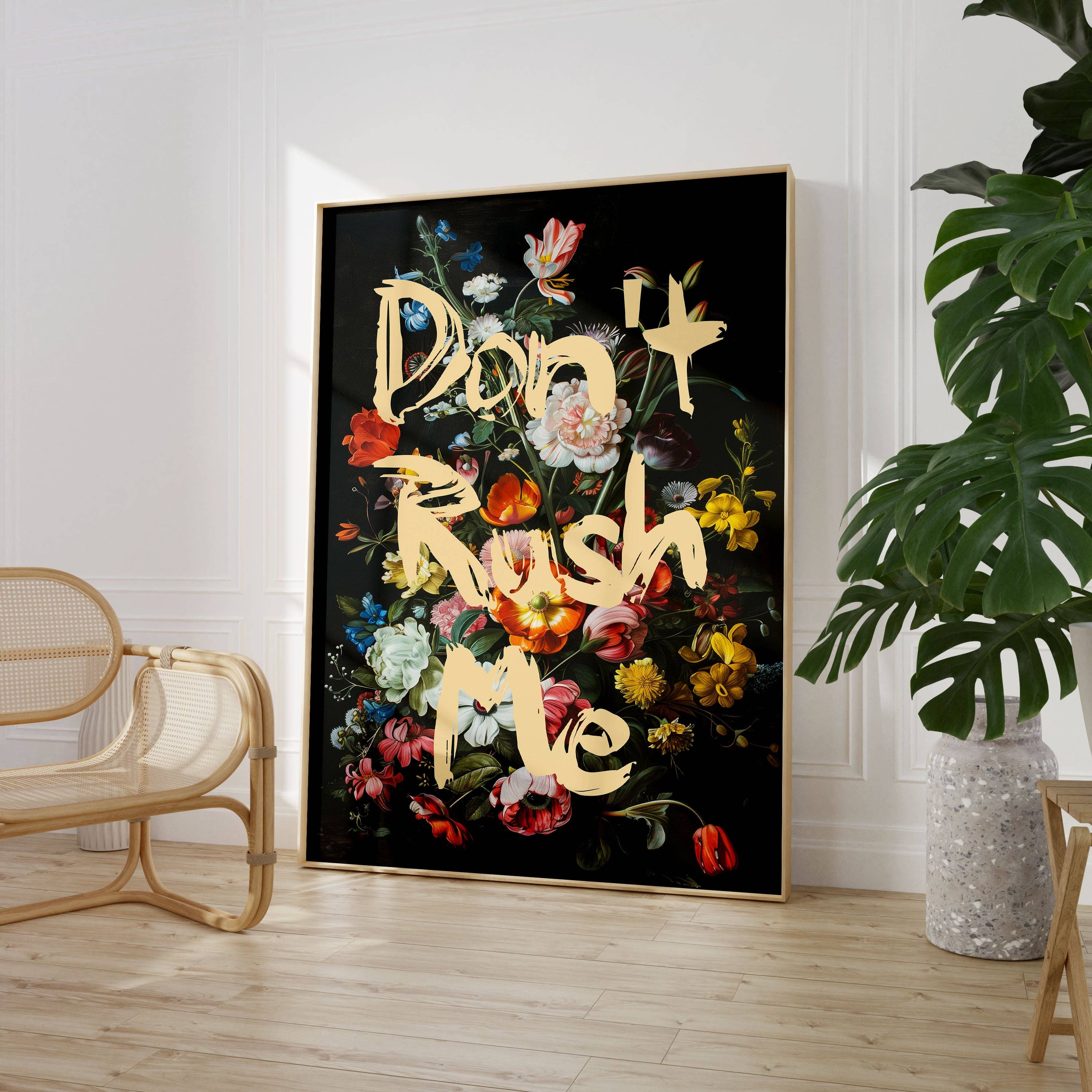 House of Binky - Vente Affiche d'art - Affiche Imprimée Florale "Ne Me Presse Pas"