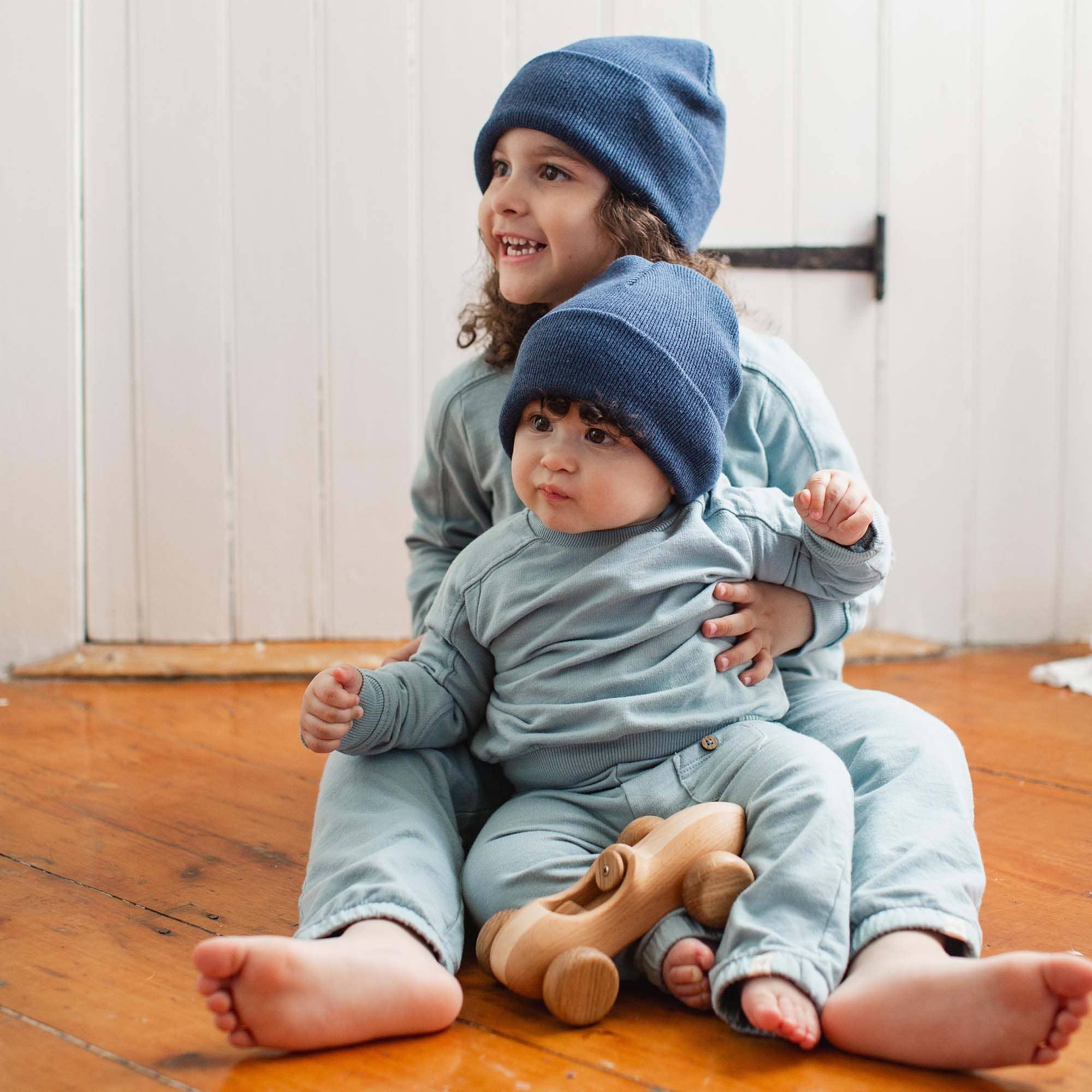 Mountain Blue Seamed Toddler Sweatshirt Set for wholesale on Faire6