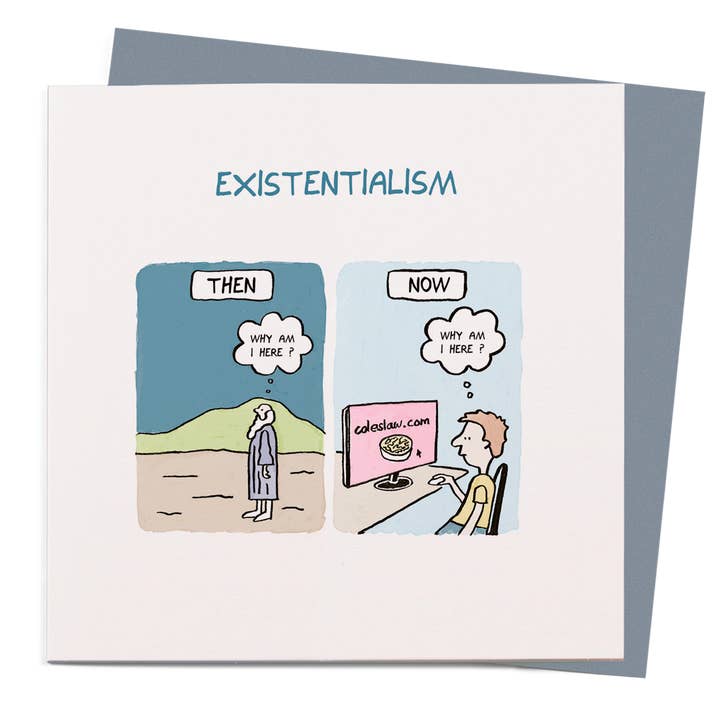 Eksistentialisme | Humor lykønskningskort for engroshandel hos USTUDIO Design